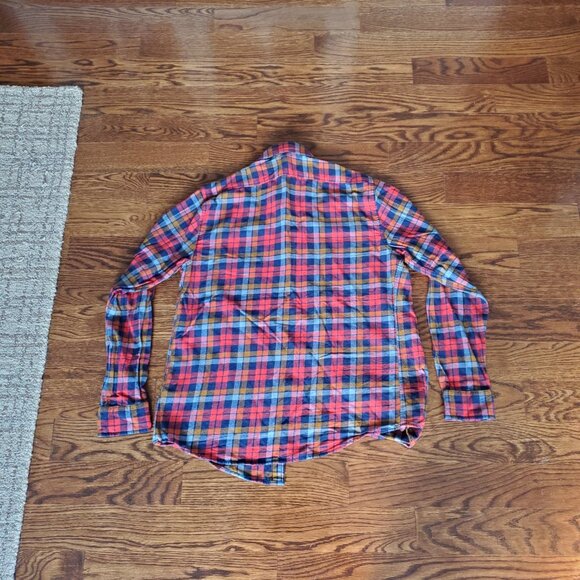 The Normal Brand Red and Blue Plaid Flannel button-down - Picture 3 of 8